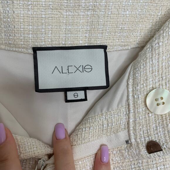 Alexis Ivory Fringed Tatum Tweed Wide Leg Pants Womens Small - Picture 6 of 16